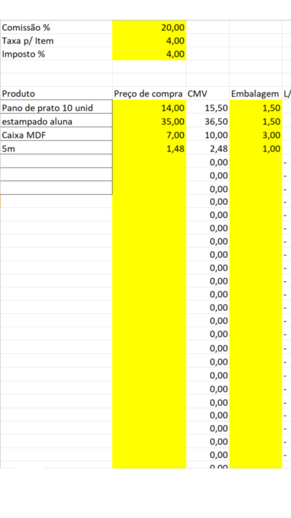Aula + Planilha de Precificação Shopee